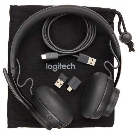 Słuchawki z mikrofonem Logitech Zone (981000854) Bluetooth Grafitowy