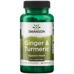 SWANSON Ginger & Turmeric 60kaps. - Imbir i kurkuma