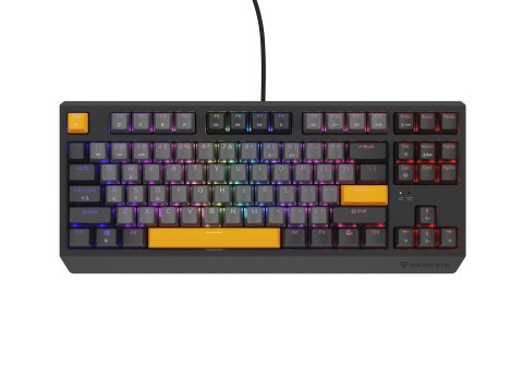 GENESIS Thor 230 TKL klawiatura Gaming USB + RF Wireless + Bluetooth QWERTY Czarny, Szary, Pomarańczowy
