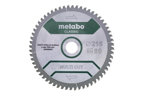 Metabo 628066000 ostrze do piły tarczowej 21,6 cm 1 szt.