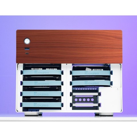 Jonsbo N4 WHITE zabezpieczenia & uchwyty komputerów Micro Tower Biały