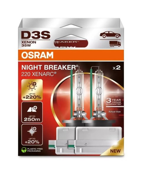 Zestaw żarówek D3S 42V 35W PK32D-5 XENARC NIGHT BREAKER 220 biała 4500K
