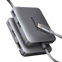 Axagon N HMC-5HL USB 5Gbps hub 2x USB-A HDMI 4k/60Hz RJ-45 GLAN PD 100W kabel USB-C Przewodowa USB 3.2 Gen 1 (3.1 Gen 1) Type-C 