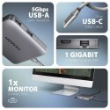 Axagon N HMC-5HL USB 5Gbps hub 2x USB-A HDMI 4k/60Hz RJ-45 GLAN PD 100W kabel USB-C Przewodowa USB 3.2 Gen 1 (3.1 Gen 1) Type-C 