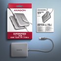 Axagon N HMC-5HL USB 5Gbps hub 2x USB-A HDMI 4k/60Hz RJ-45 GLAN PD 100W kabel USB-C Przewodowa USB 3.2 Gen 1 (3.1 Gen 1) Type-C 