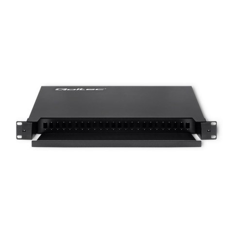 Qoltec 54480 Przełącznica światłowodowa RACK na szynie ODF | 24 porty | SC/ SX