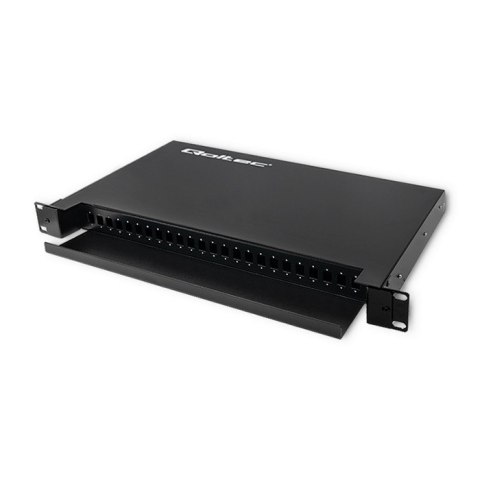 Qoltec 54480 Przełącznica światłowodowa RACK na szynie ODF | 24 porty | SC/ SX
