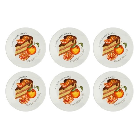 LA PORCELLANA BIANCA GOLOSERIE Zestaw 6 talerzy do ciasta 17.5 cm