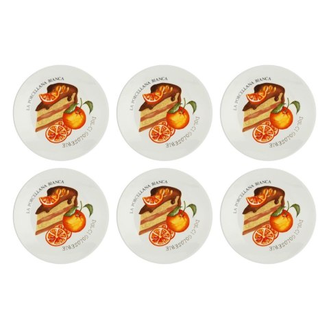 LA PORCELLANA BIANCA GOLOSERIE Zestaw 6 talerzy do ciasta 17.5 cm