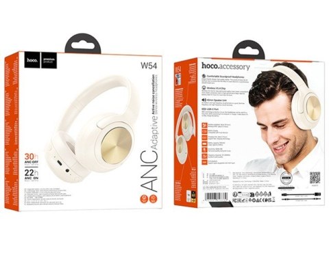 Słuchawki bezprzewodowe Hoco W54 (mleczno-biały)