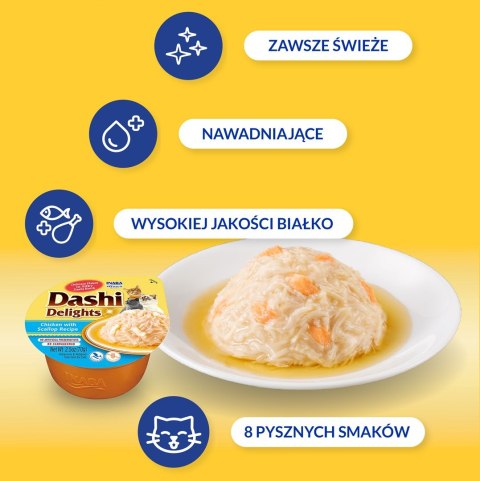 INABA Dashi Delights Kurczak Przegrzebki - Przysmak dla kotów - 70g