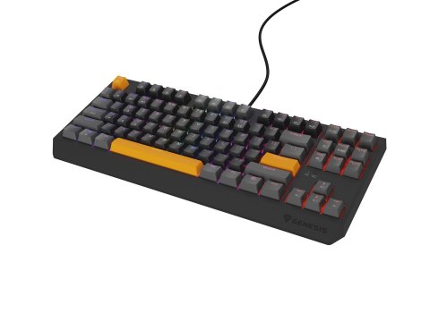GENESIS Thor 230 TKL klawiatura Gaming USB + RF Wireless + Bluetooth QWERTY Czarny, Szary, Pomarańczowy