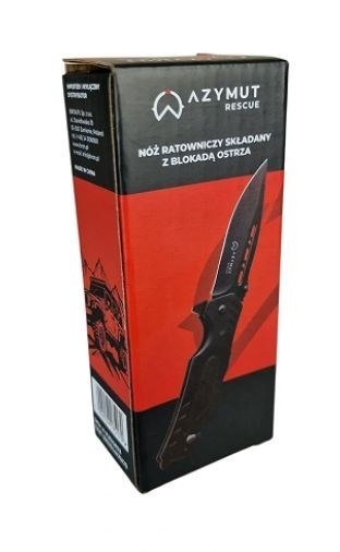 Nóż ratowniczy AZYMUT Rescue +przecinak pasów +zbijak szyb +pokrowiec