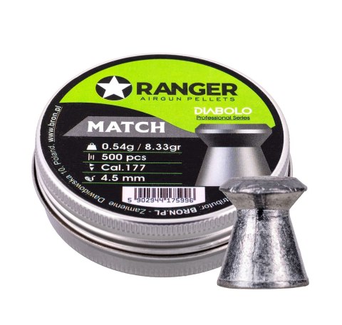 Śrut 4,5 mm RANGER Diabolo Professional Match płaski 500 szt. 0,54 g
