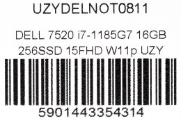 DELL LATITUDE 7520 i7-1185G7 16GB 256SSD 15,6