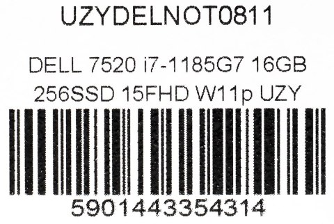 DELL LATITUDE 7520 i7-1185G7 16GB 256SSD 15,6" FHD Win11pro + zasilacz UŻYWANY