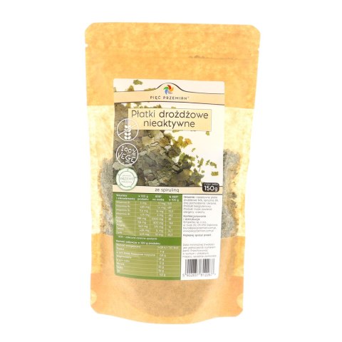 PIĘĆ PRZEMIAN Płatki drożdżowe nieaktywne ze spiruliną bezglutenowe 150g