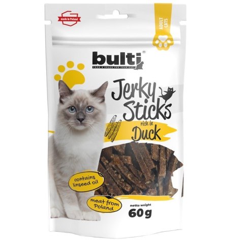 BULTI Jerky Sticks bogate w kaczkę przysmak dla kota 60g