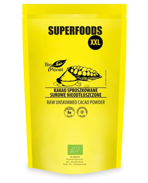 SUPERFOODS Kakao sproszkowane surowe nieodtłuszczone BIO 400g BIO PLANET