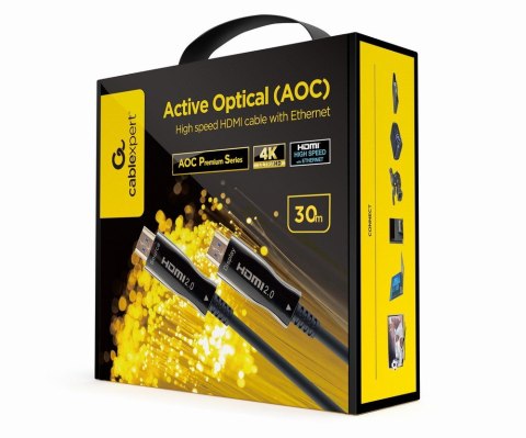 GEMBIRD AKTYWNY KABEL OPTYCZNY (AOC) HIGH SPEED HDMI Z ETHERNETEM SERIA PREMIUM, 30M