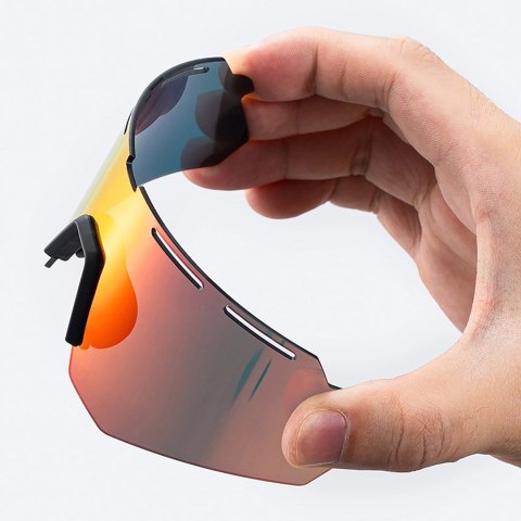 Okulary rowerowe Rockbros polaryzacyjne z ochroną UV i wkładką korekcyjną - szare