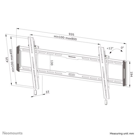Neomounts WL35-550BL18 uchwyt do telewizorów 2,18 m (86") Czarny