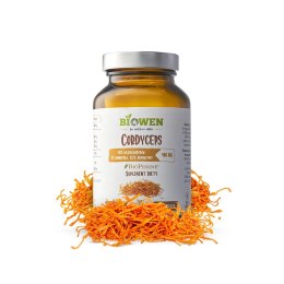 BIOWEN Cordyceps 400 mg, 90 kaps. - 40% polisacharydów, 8% mannitolu oraz 0.2% adenozyny