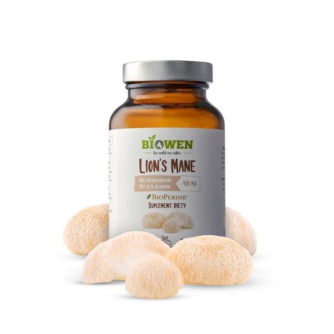 BIOWEN Lion's Mane 400 mg, 90 kaps. 40% polisacharydów, 30% beta-glukanów