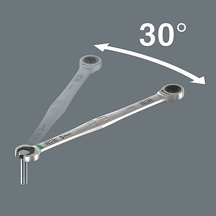 Klucz płasko-oczkowy z grzechotką Joker długi 17*304,5 mm