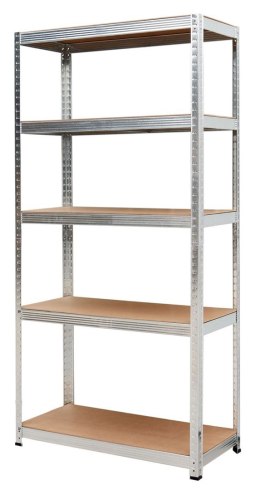 Regał AW z 5 półkami, wymiary 200x90x40, nośność 300kg, WCISKANY SZYBKI MONTAŻ