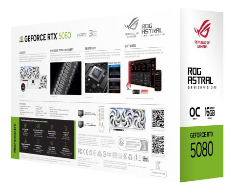Karta graf. ASUS ROG ASTRAL RTX 5080 16GB OC WHITE