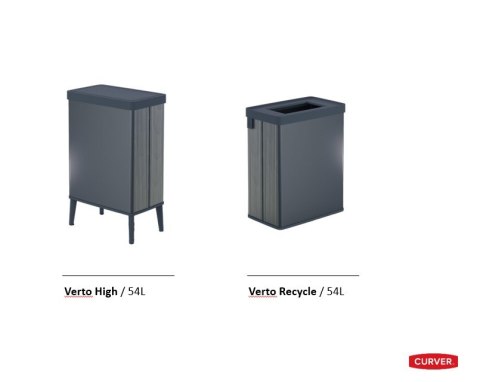 Kosz na śmieci Curver Verto 54L wysoki perłowy szary
