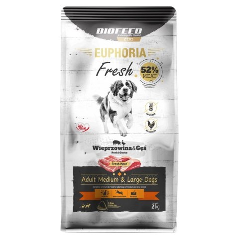 BIOFEED Euphoria Fresh Meat Adult Mini & Small Wieprzowina i Gęś 2kg