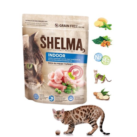 SHELMA karma sucha INDOOR. Z indykiem 750g