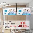 MACLEAN UCHWYT SUFITOWY DLA DWÓCH TV, MAX. OBCIĄŻENIE 2X40KG, 34-60", MAX VESA 600X400 MC-111 B