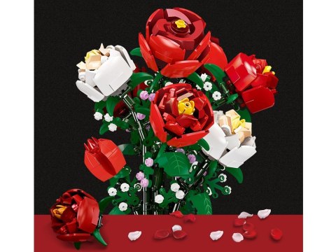 Klocki konstrukcyjne Kwiaty w wazonie BUKIET RÓŻ + wazon 818 ele ZA5760