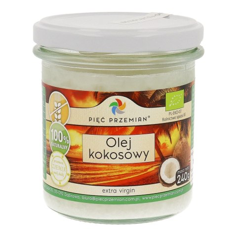PIĘĆ PRZEMIAN Olej kokosowy BIO extra virgin 240g