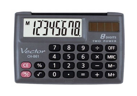 Vector Kalkulator kieszonkowy KAV CH-861, 8-cyfrowy, 87x58mm, czarny