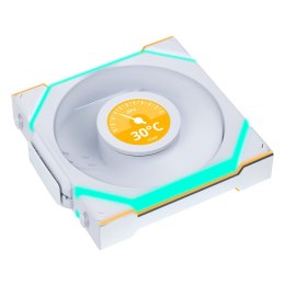 LIAN LI Wentylator Lian Li LULI-100 UNI FAN SL LCD, ARGB, PWM, 3x, 120 mm, Bezprzewodowe sterowanie za pomocą kontrolera 2.4GHz, biały