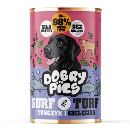 DOBRY PIES Surf&Turf Tuńczyk i Cielęcina mokra karma dla psa 400g