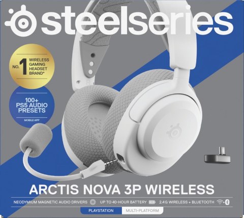 Słuchawki Steelseries Arctis Nova 3P Wireless for Playstation, białe