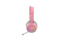 Zestaw słuchawkowy Razer Kraken Kitty V3 Pro Sieć bezprzewodowa/przewodowa Nauszne Bezprzewodowy Kwarc