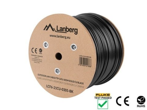 Lanberg LCF6-21CU-0305-BK kabel sieciowy Czarny 305 m Cat6 F/UTP (FTP)