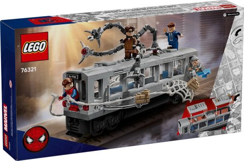 LEGO Marvel 76321 Spider-Man kontra Doc Ock — scena w metrze