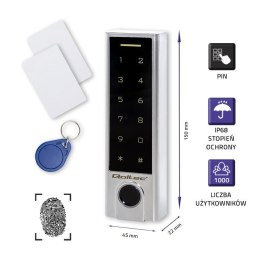 Zamek szyfrowy dotykowy Proteus z czytnikiem linii papilarnych RFID kod karta brelok dzwonek IP68 EM