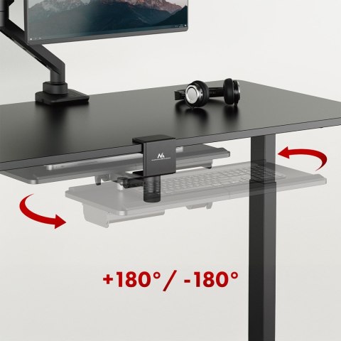 MACLEAN PODBIURKOWY UCHWYT NA KLAWIATURĘ, MAX. OBCIĄŻENIE 5KG, REG. W POZIOMIE I PIONIE, CZARNY MC-108 B