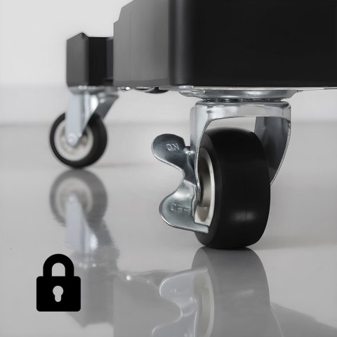 MACLEAN PODSTAWA POD PRALKĘ RUCHOMA, BLOKADA KÓŁEK, SZER. 700-900MM, UNIWERSALNA, DO 200KG MC-119 B