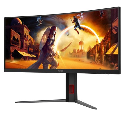 Monitor AOC CU34G4 34" Szybkie VA UWQHD 21:9 180 Hz 1 ms 3440 x 1440 pikseli 300 cd/m2 Ilość portów HDMI: 2 Czarny