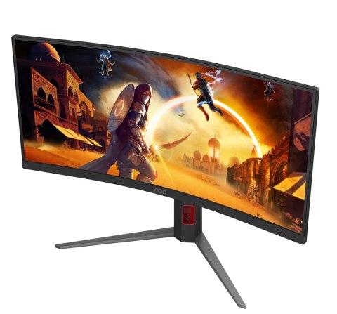 Monitor AOC CU34G4 34" Szybkie VA UWQHD 21:9 180 Hz 1 ms 3440 x 1440 pikseli 300 cd/m2 Ilość portów HDMI: 2 Czarny