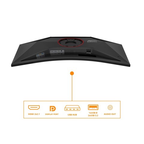 Monitor AOC CU34G4Z 34-calowy, Szybkie VA, WQHD 21:9, 240 Hz, 1 ms, 3440 x 1440 pikseli, 450 cd/m2, ilość portów HDMI: 2, kolor 